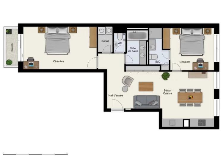 Magnifique appartement 4 pièces entièrement rénové